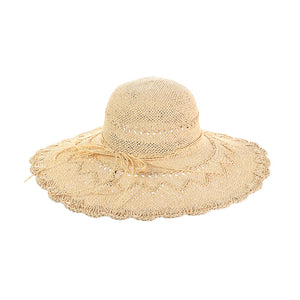 Happy Vacation Handmade Braided Straw Hat(Creamy White)