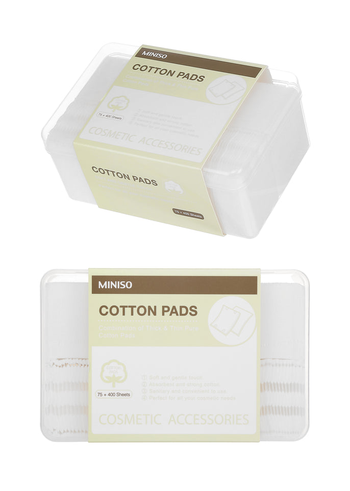 Combination of Thick & Thin Pure Cotton Pads (75 + 400 Sheets)