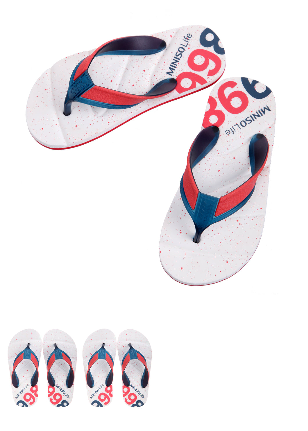 Sports Style Children's Flip Flops L32/33(Red+Dark Blue+White)