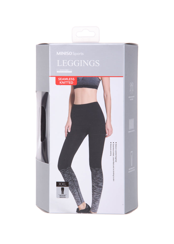 Fitness Leggings (Black+Grey XXL)