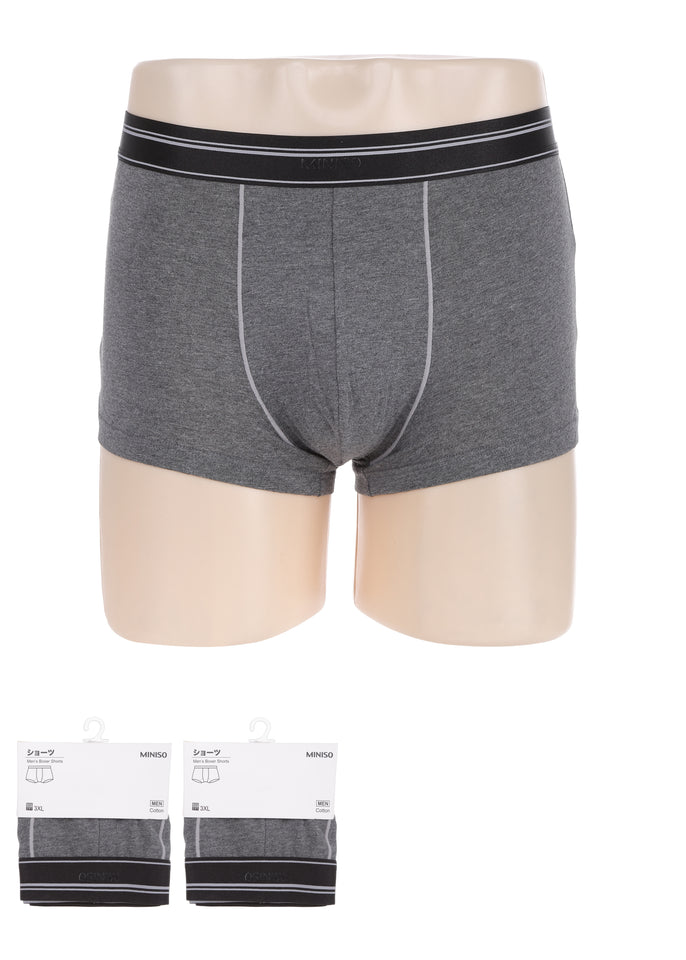 Men's Cotton Boxer Shorts(Dark Grey 3XL)