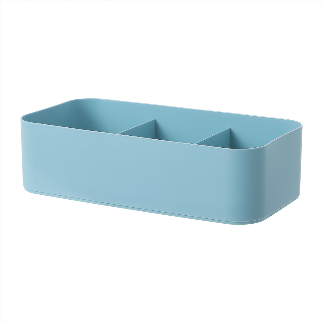 Clothes Storage Box with 3 Grids(Blue)