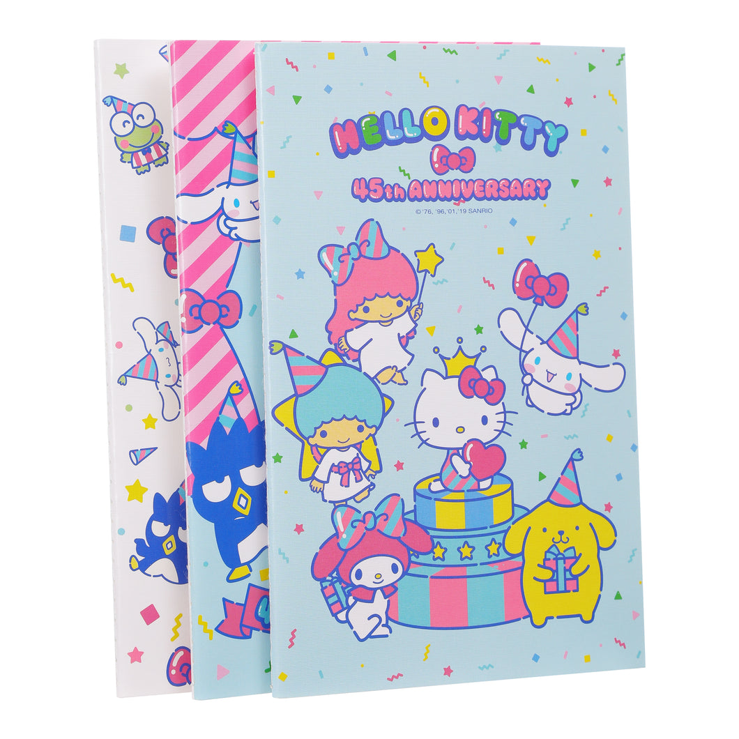 Hello Kitty 45 Anniversary Series A5 Stitch-bound Memo Book (3 pcs)