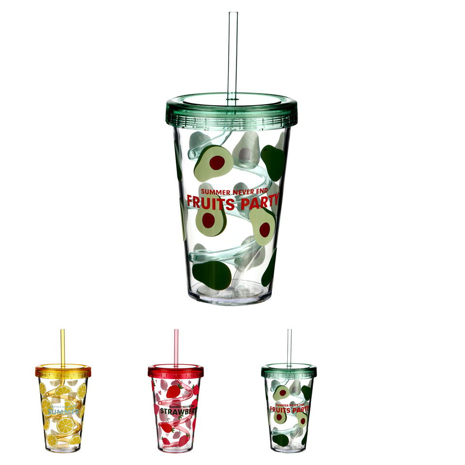 Water Cup with Straw-480ml