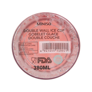 Double Wall Ice Cup with Lid-380ml (Strawberry)