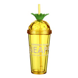 Double Wall Ice Cup with Lid-420ml (Pineapple)