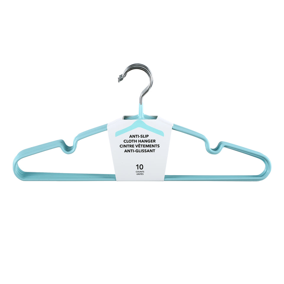 Miniso Simple Anti-slip Cloth Hanger 10 Counts (Blue)
