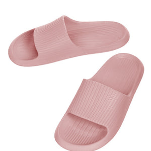 Women's Striped Soft Sole Bathroom Slippers (Orchid Pink,37-38)