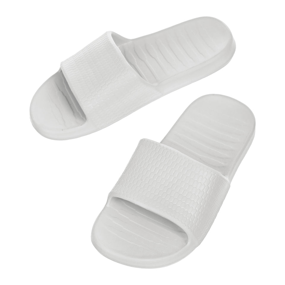 Men's Honeycomb Pattern Soft Sole Bathroom Slippers(Light Grey,43-44)