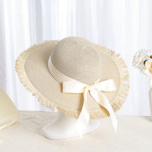 Happy Vacation Straw Hat(Creamy White)