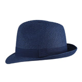 British Style Simple Panama Straw Hat(Dark Blue)