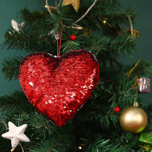 Glittery Heart Plush Hanging Ornament