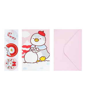 Mini Family Series 6 Greeting Cards with Stickers(Penguin)