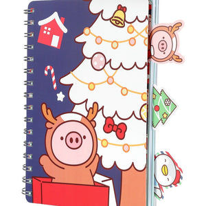 Mini Family Series Wirebound Book with 3 Separating Pages (90Sheets) (Piglet)