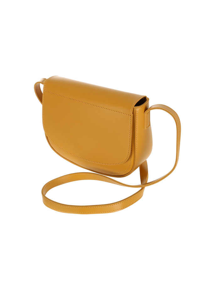 Simple Solid Color Crossbody Bag (Yellow)