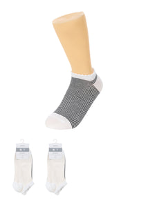 Women's Narrow Striped Low-cut Socks 3 Pairs