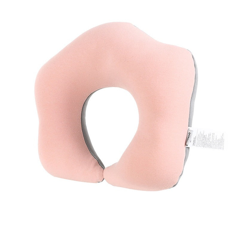Solid Color U-shaped Neck Pillow (Pink)