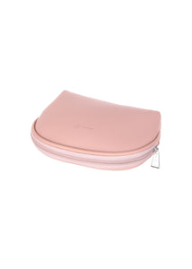 Simple Semicircle Cosmetic Bag (Dark Pink)