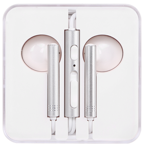 Wire Control In-ear Earphones with Mic(Silver) Model:1318#