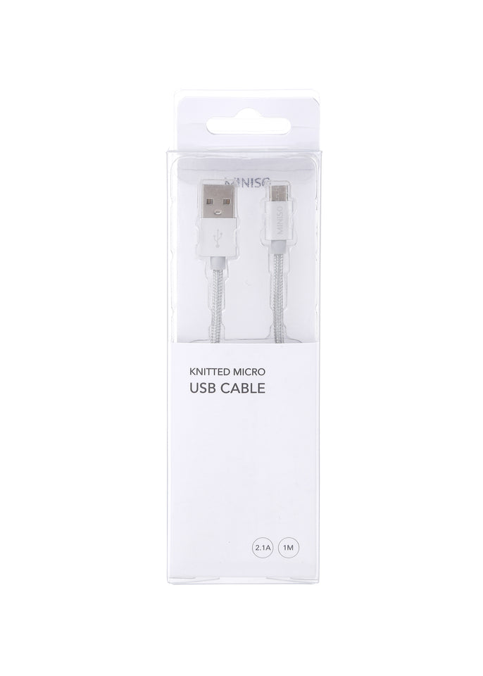 1m Knitted Micro USB Cable(Silver)