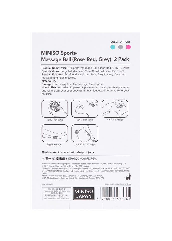 MINISO Sports- Massage Ball (Rose Red)  2 Pack