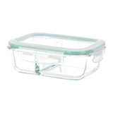 High Borosilicate Glass Food Container with Two Grids 800ml (White)